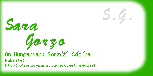 sara gorzo business card